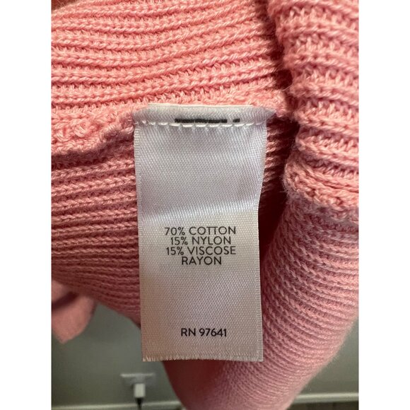 J. Jill Womens Pink Ribbed V-Neck Sweater XL Cotton/Nylon/Viscose Blend - Picture 4 of 6